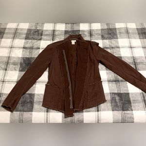 Sundance Brown Distressed Zip-Up Jacket